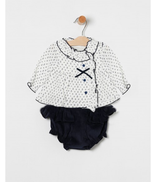 Blusa flores marino y...