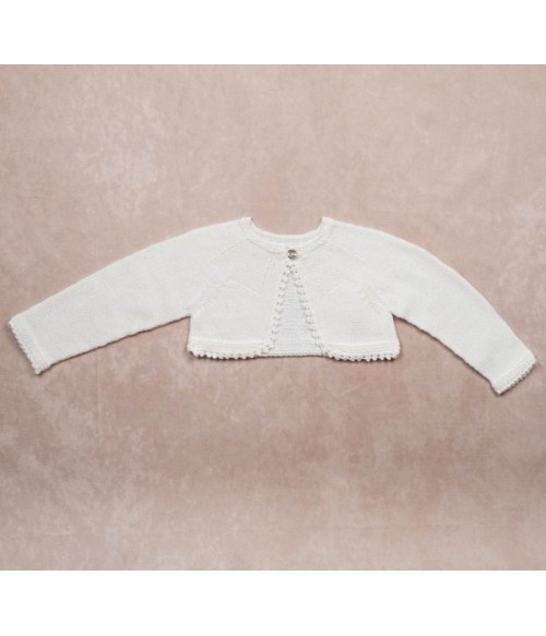 Chaqueta corta beig punto liso