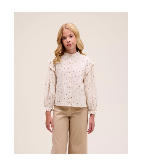 Blusa beig con florecitas...