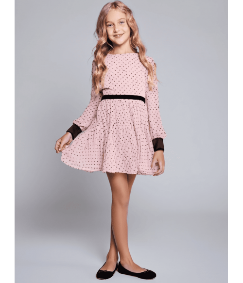 Vestido rosa con topitos...