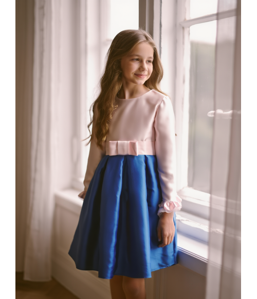 Vestido mikado rosa y...