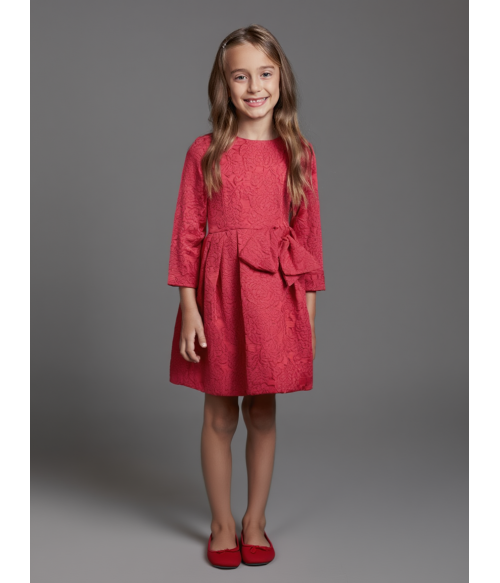 Vestido Jacquard rojo con...