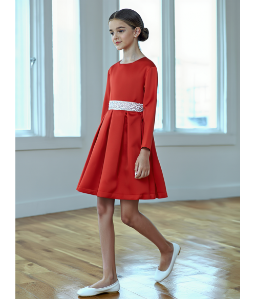 Vestido rojo con fajin de...