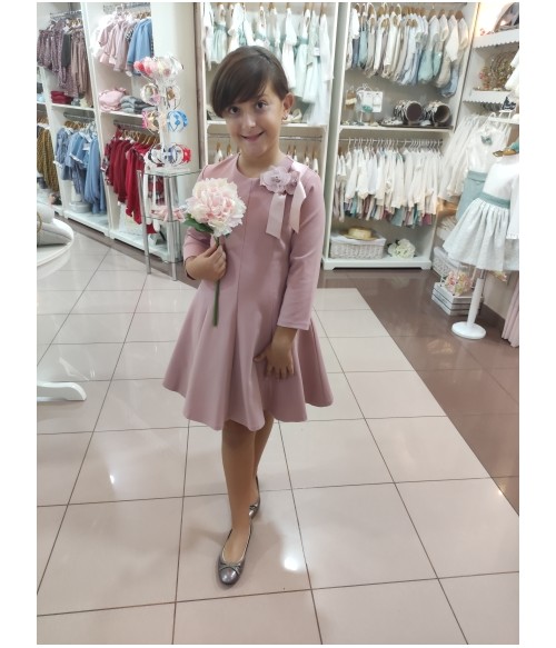 Vestido punto roma rosa...