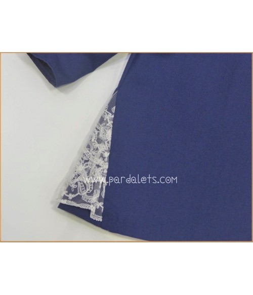 Vestido manga larga azul marino